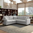 thumbnail image 1 of Bush Furniture Flare 87W L Shaped Sectional Couch by  Light Gray Microsuede Fabric, 1 of 5