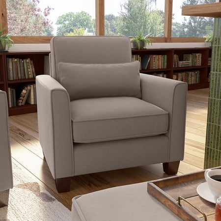 Bush Furniture Flare Accent Chair with Arms in Tan Microsuede