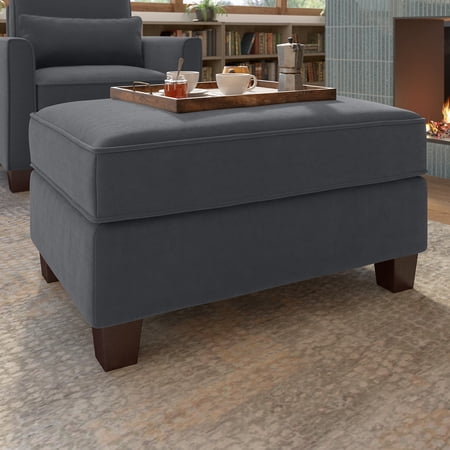 Bush Furniture Flare Storage Ottoman in Dark Gray Microsuede