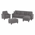 thumbnail image 1 of Hudson Chaise Couch with Chair & Ottoman in Light French Gray Herringbone Fabric, 1 of 7