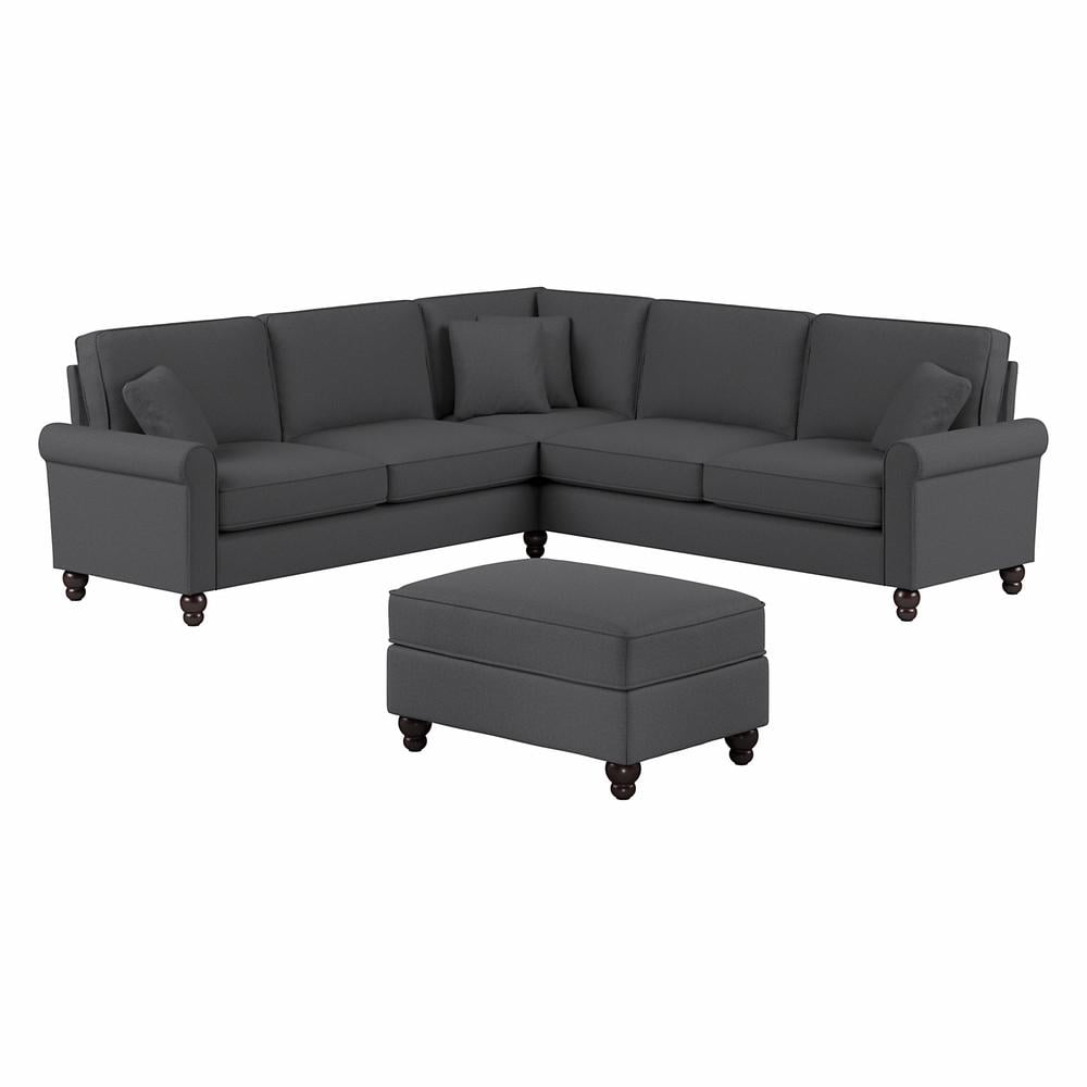 Bush Furniture Hudson 99W L Shaped Sectional Couch with Ottoman by