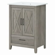 Bush Furniture Key West 24W Bathroom Vanity with Sink in Driftwood Gray
