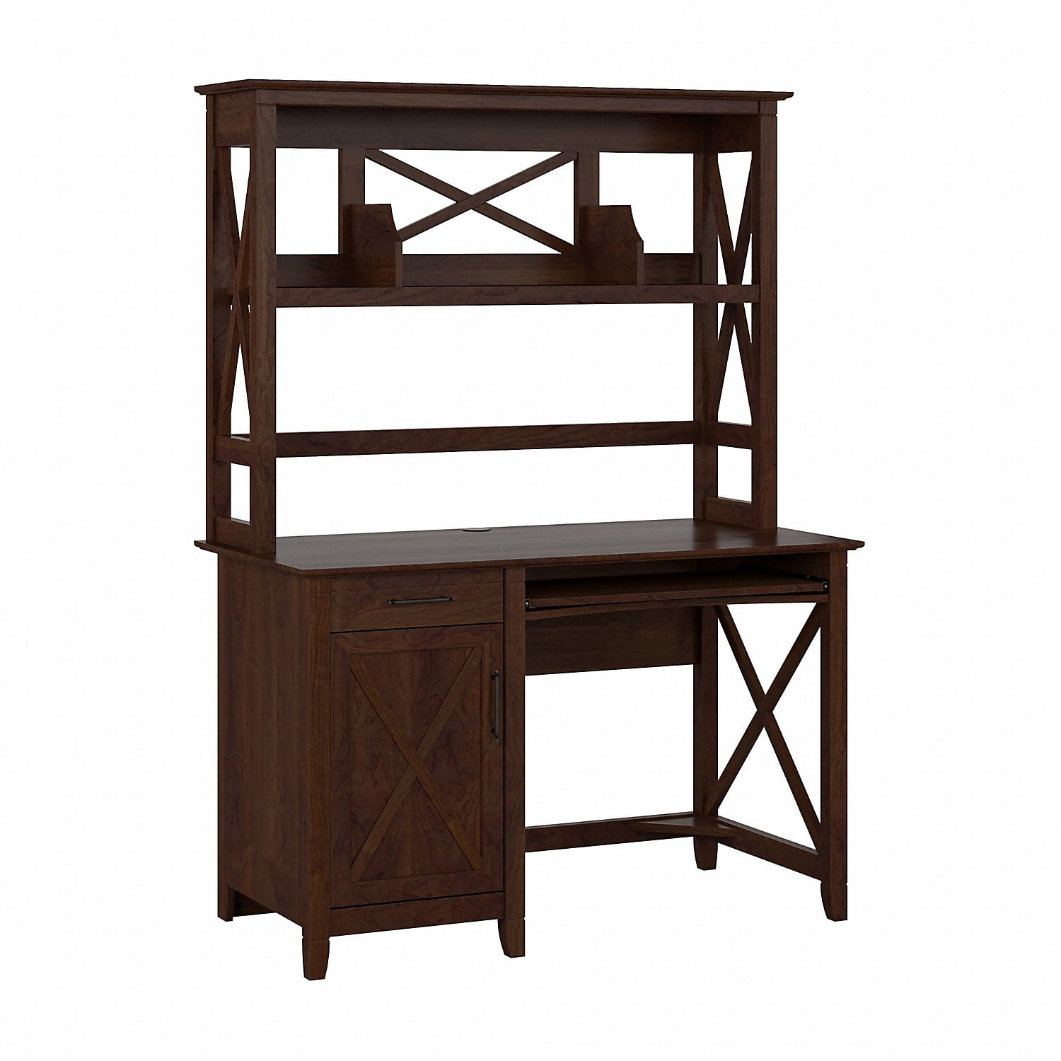 Bush Furniture Key West 48W Small Computer Desk with Hutch