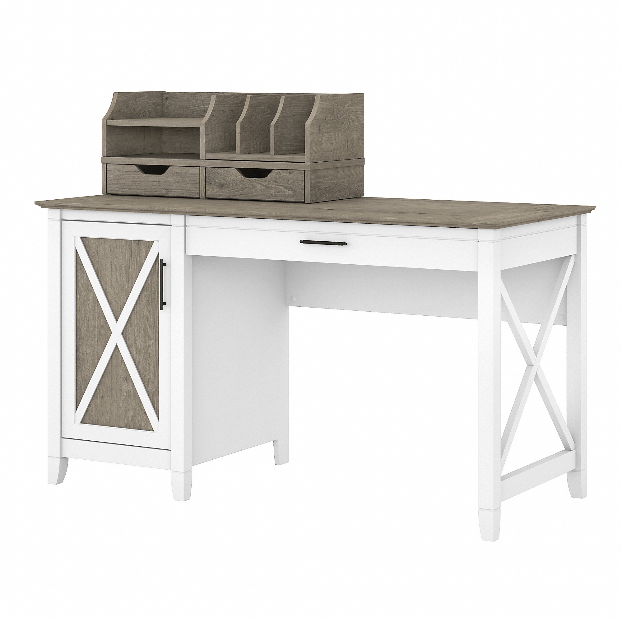 Bush Furniture Key West 54W Computer Desk with Storage and Desktop