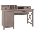 thumbnail image 1 of Bush Furniture Key West 54W Computer Desk with Storage and Desktop Organizers in Washed Gray, 1 of 8