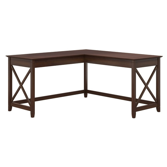 Bush Furniture Key West 60" L Shaped Desk, Bing Cherry