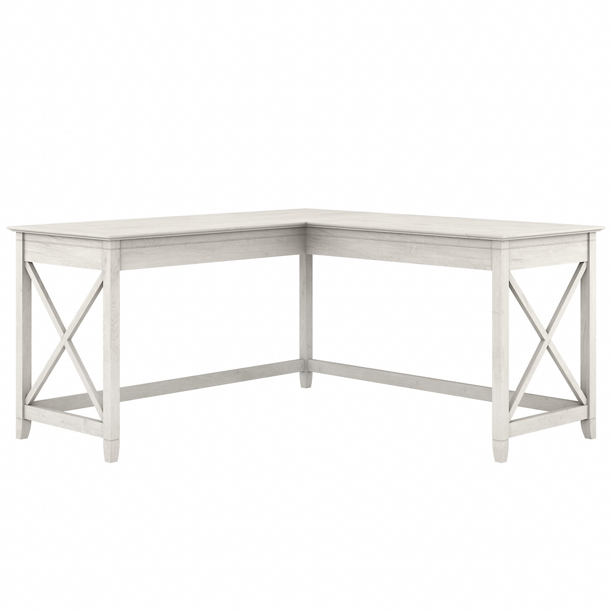 Key West Linen White Oak 60" L-Shaped Computer Desk