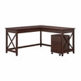 thumbnail image 1 of Bush Furniture Key West 60W L Shaped Desk with 2 Drawer Mobile File Cabinet, 1 of 4