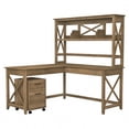 thumbnail image 1 of Bush Furniture Key West 60W L Shaped Desk with Hutch and 2 Drawer Mobile File Cabinet, 1 of 9