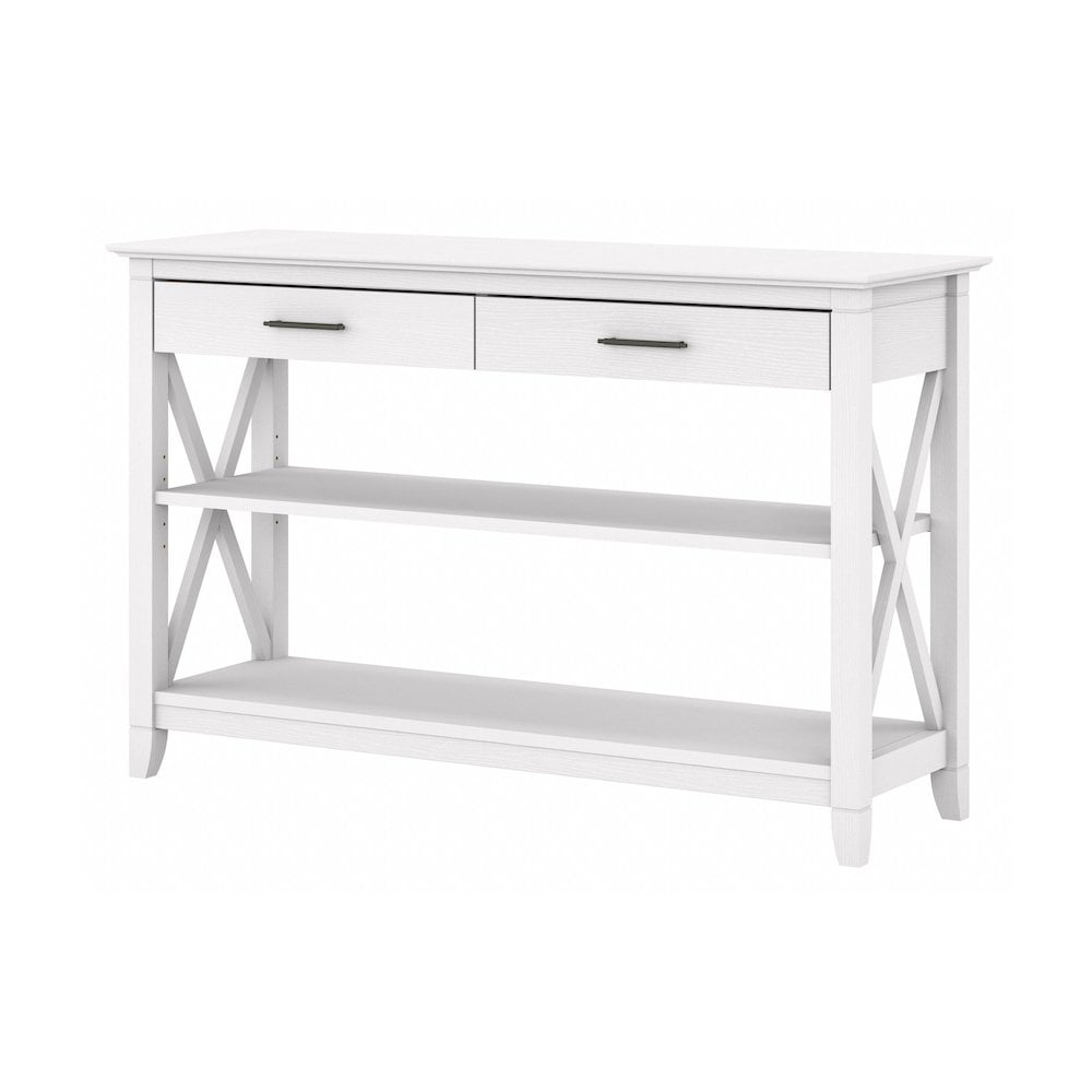 Pure White Oak X-Base Console Table with Storage