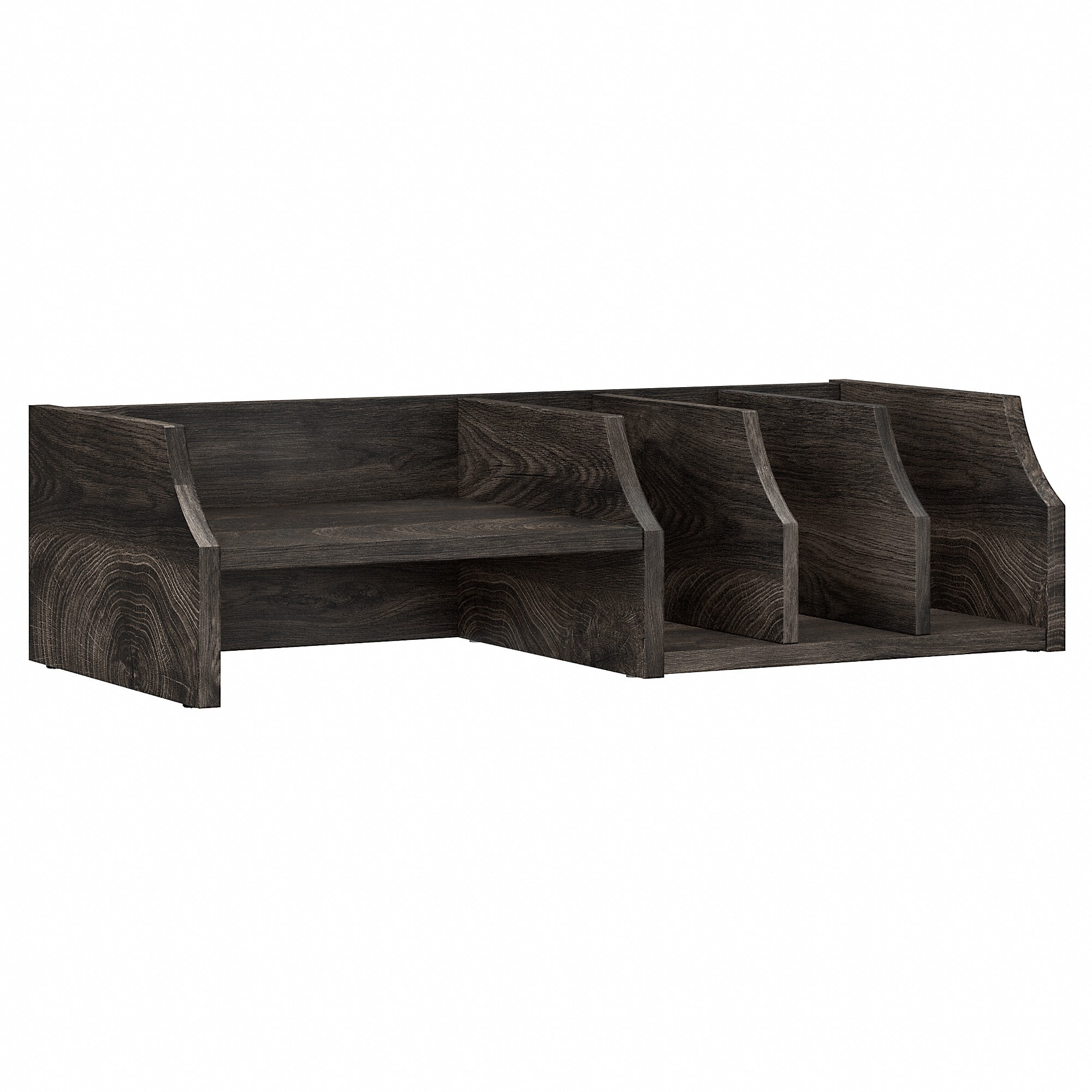 Bush Furniture Key West Desktop Organizer with Shelves in Dark Gray