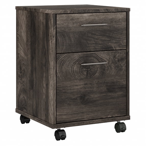 Bush Furniture Key West Mobile File Cabinet, 2 Drawer, Dark Gray Hickory