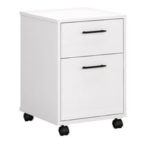 Bush Furniture Key West Mobile File Cabinet, 2 Drawer, Pure White Oak