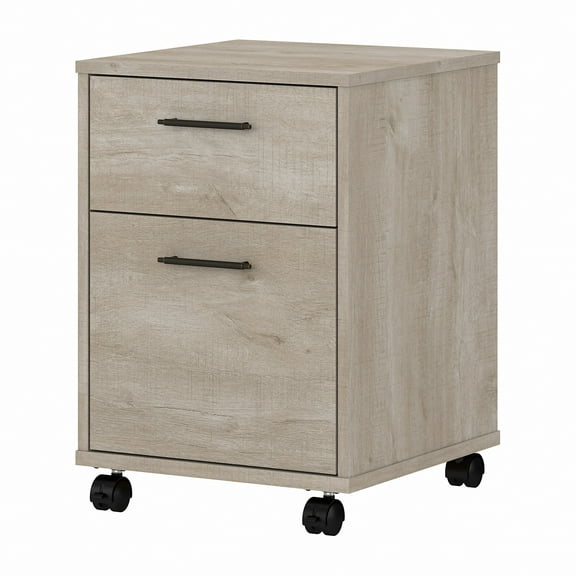 Bush Furniture Key West Mobile File Cabinet, 2 Drawer, Washed Gray