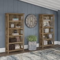 thumbnail image 1 of Bush Furniture Key West Tall 5 Shelf Bookcase, Set of 2, Reclaimed Pine, 1 of 6