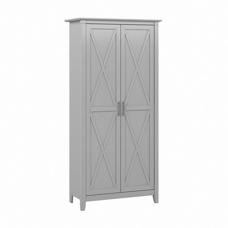 Bush Furniture Key West Tall Bathroom Storage Cabinet in Driftwood Gray