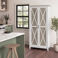 thumbnail image 1 of Bush Furniture Key West Tall Kitchen Pantry Cabinet with Doors and Shelves in Pure White and Shiplap Gray, 1 of 13