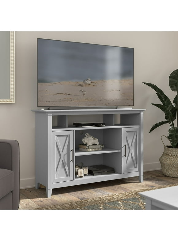 Bush Furniture Key West Tall TV Stand for 55 Inch TV in Cape Cod Gray