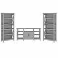 thumbnail image 1 of Bush Furniture Key West Tall TV Stand with 2 Bookcases, Cape Cod Gray, 1 of 8