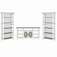 thumbnail image 1 of Bush Furniture Key West Tall TV Stand with 2 Bookcases, Pure White & Shiplap Gray, 1 of 7