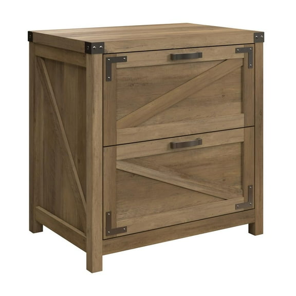 Bush Furniture Knoxville 2 Drawer Lateral File Cabinet in Reclaimed Pine