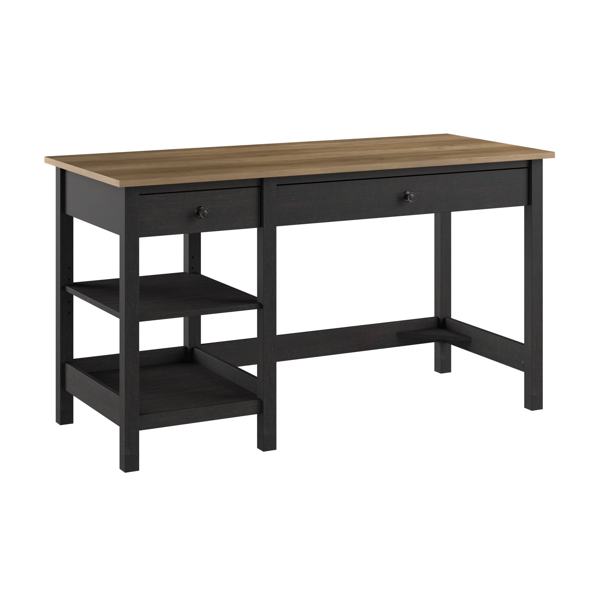 Bush Furniture Mayfield 54W Computer Desk with Shelves in Vintage Black