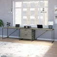 Bush Furniture Refinery 2 Person Industrial Desk Set with Lateral File