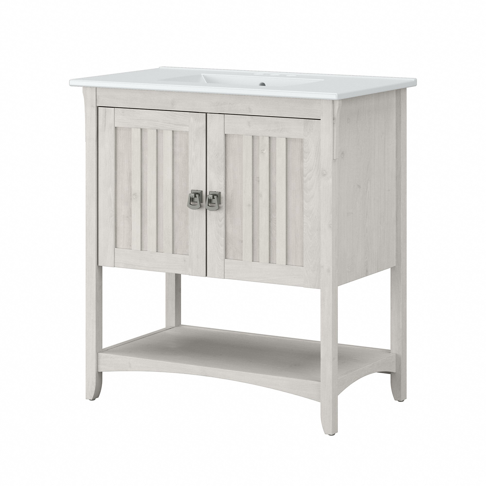 Bush Furniture Salinas 32" Bathroom Vanity with Sink, Linen White Oak