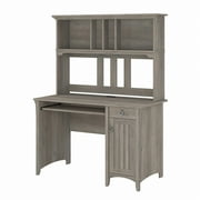 Bush Furniture Salinas 48 مكتب كمبيوتر وخزانة مع مخزن، خشب طافي رمادي