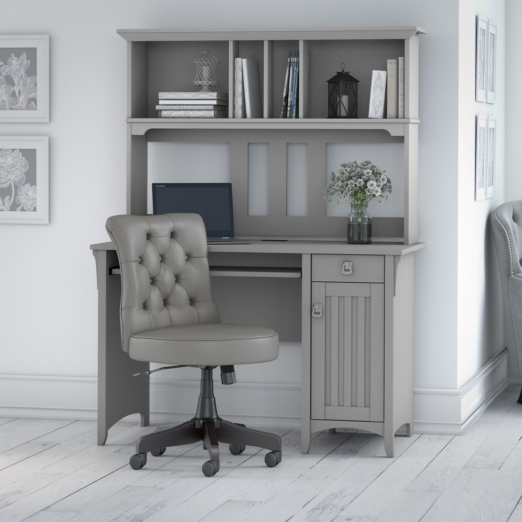 Bush Furniture Cabot L Shaped Computer Desk with Hutch