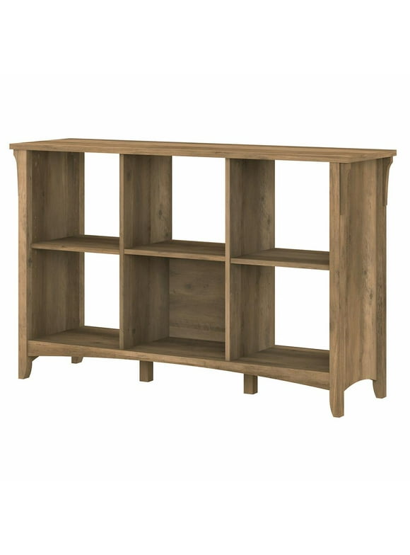 Bush Furniture Salinas 6 Cube Bookcase Organizer, Reclaimed Pine