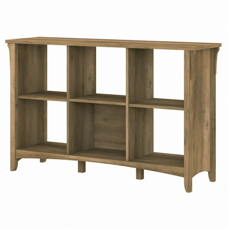 Bush Furniture Salinas 6 Cube Bookcase Organizer, Reclaimed Pine