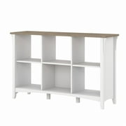 Bush Furniture Salinas 6 Cube Bookcase Organizer, Shiplap Gray & Pure White