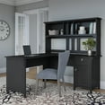 thumbnail image 1 of Bush Furniture Salinas 60" L Desk and Hutch with Storage, Vintage Black, 1 of 5
