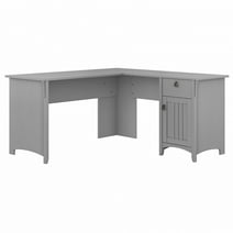 Bush Furniture Salinas 60" L Shaped Desk with Storage, Cape Cod Gray