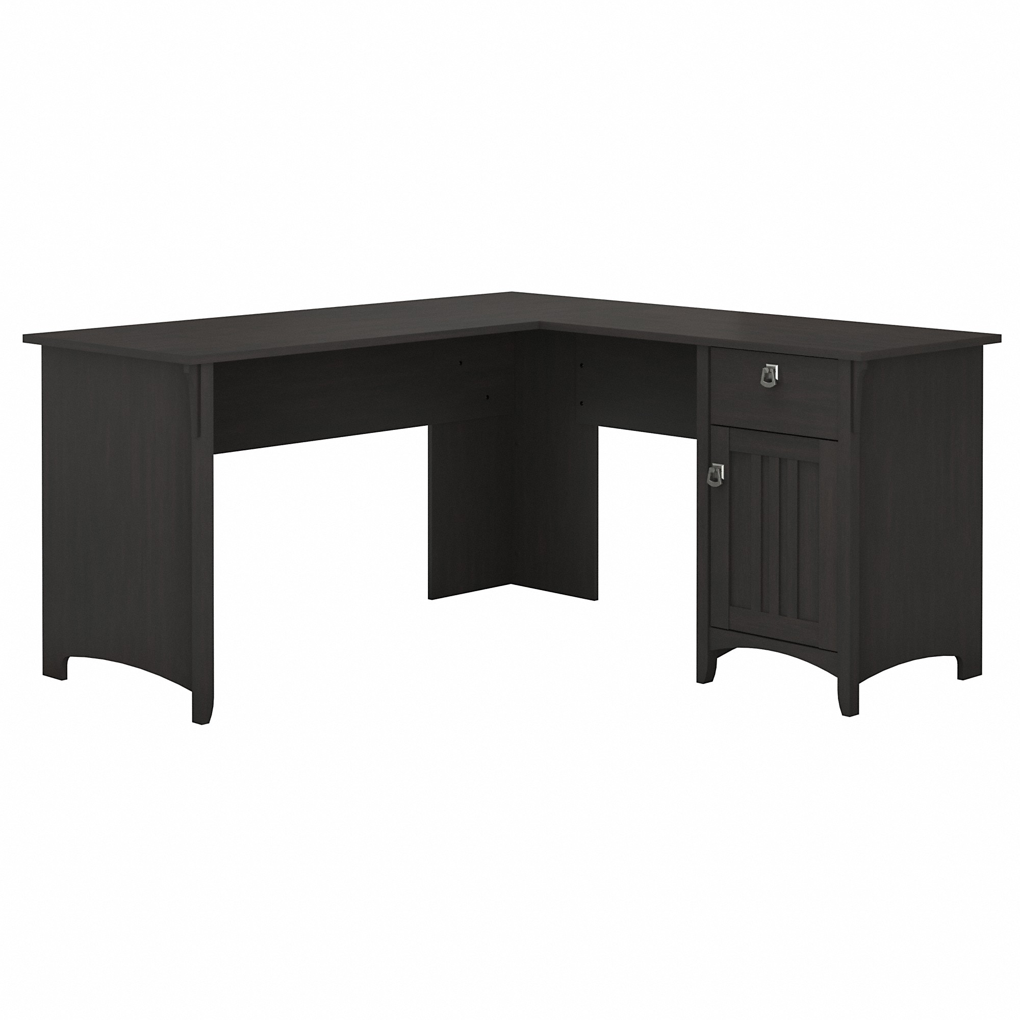 Bush Furniture Salinas 60" L Shaped Desk with Storage, Vintage Black - image 1 of 6