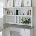 thumbnail image 1 of Bush Furniture Salinas Farmhouse 60W Hutch with Storage in Shiplap Gray and White - fits L Shaped Desk (sold separately), 1 of 7