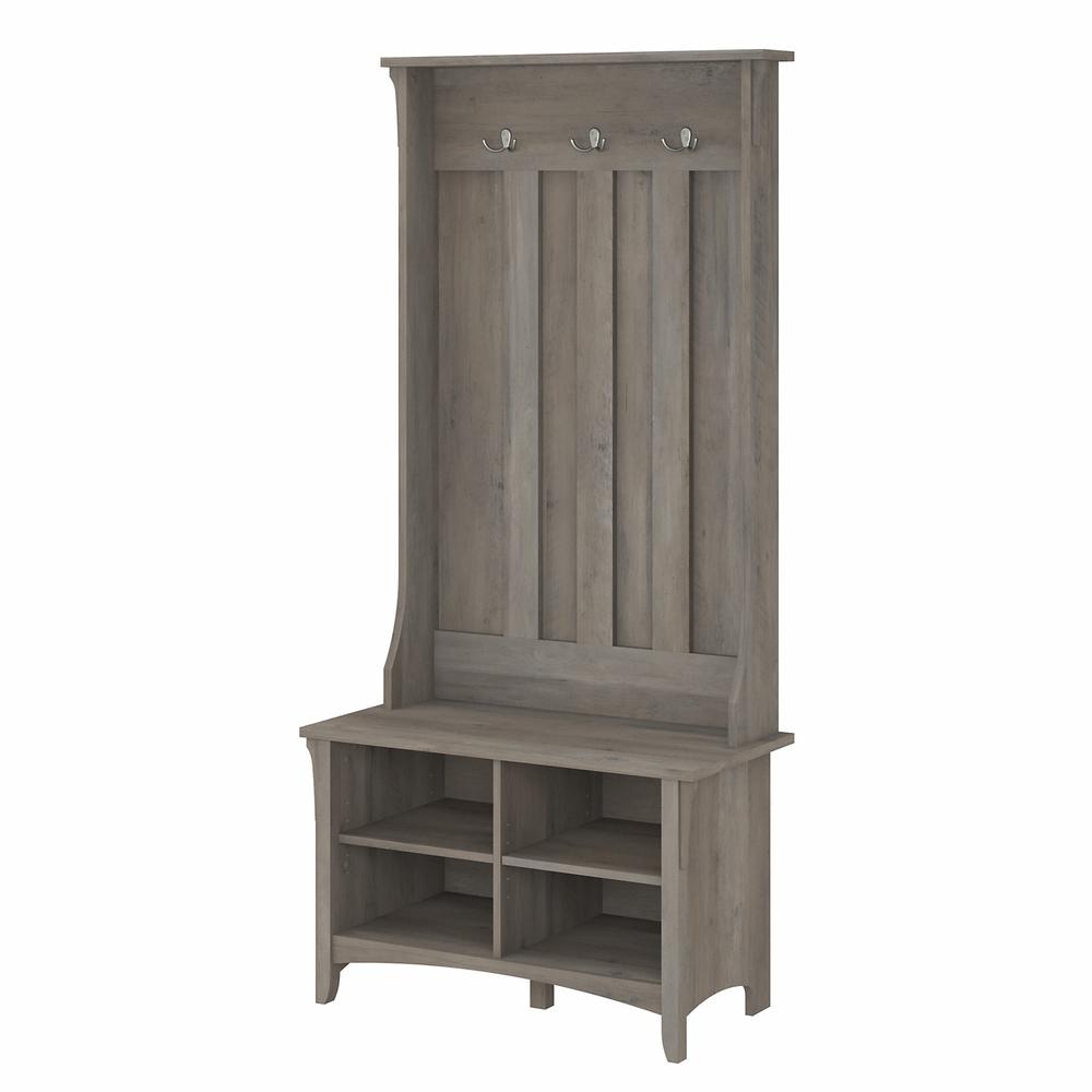 Bush Furniture Salinas Hall Tree with Storage Bench, Cape Cod Gray