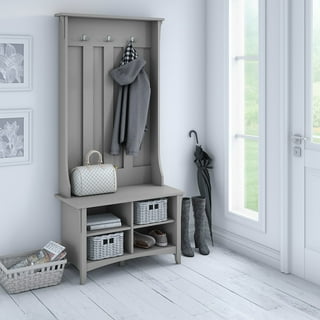 HOMCOM Gray Hall Tree with Shoe Storage Bench, Entryway Bench with Coat  Rack, Accent Coat Tree with Adjustable Shelves 837-302V00GY - The Home Depot