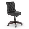 thumbnail image 1 of Salinas Mid Back Tufted Offce Chair with Adjustable Height & Swivel, 275 lb. Capacity in Black Leather, 1 of 2