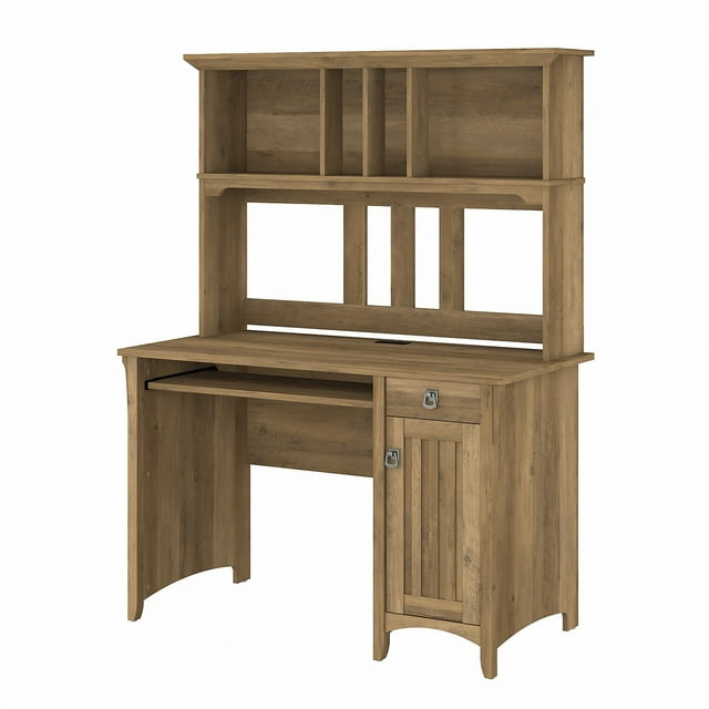 Bush Furniture Salinas Mission 48" Computer Desk and Hutch, Reclaimed Pine