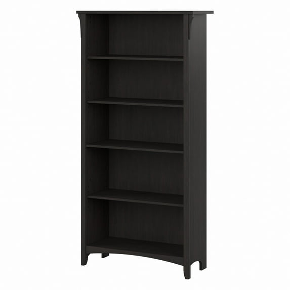 Bush Furniture Salinas Tall 5 Shelf Bookcase, Vintage Black