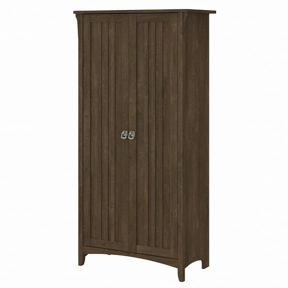 Bush Furniture Salinas Tall Storage Cabinet with Doors, Ash Brown