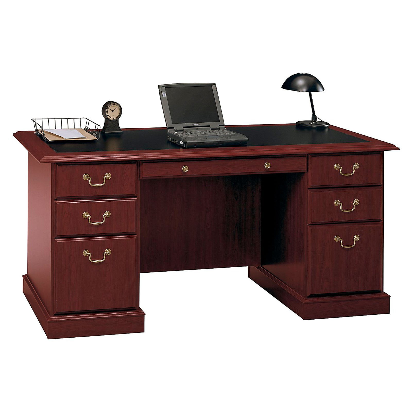 Bush Furniture Saratoga Executive Office Desk with Storage Drawers