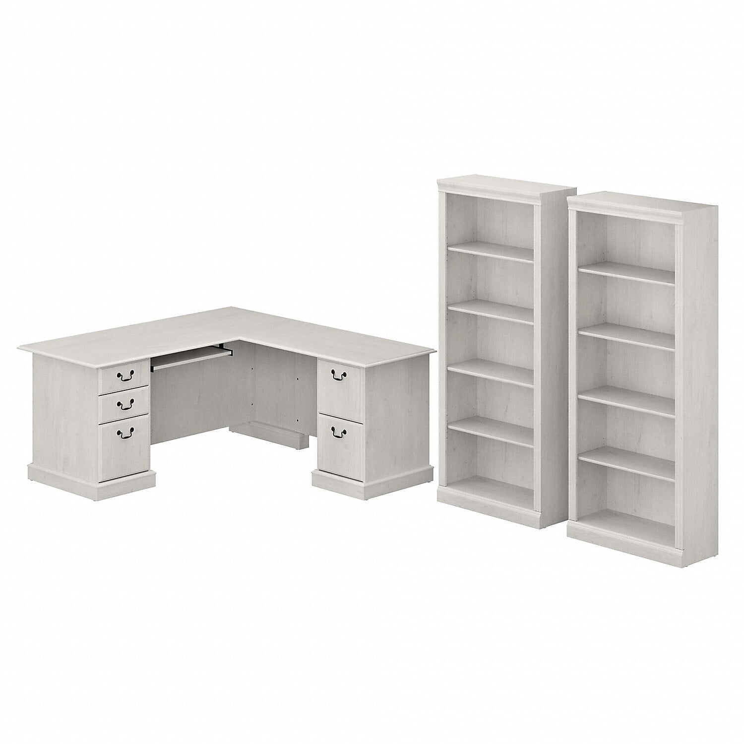 Bush Furniture Saratoga L Shaped Computer Desk and Bookcase Set