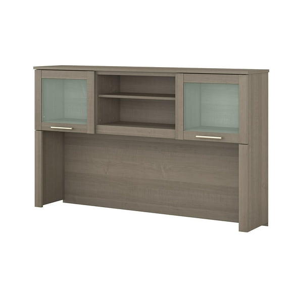 Bush Furniture Somerset 2-Door 60” Hutch with Storage, Ash Gray