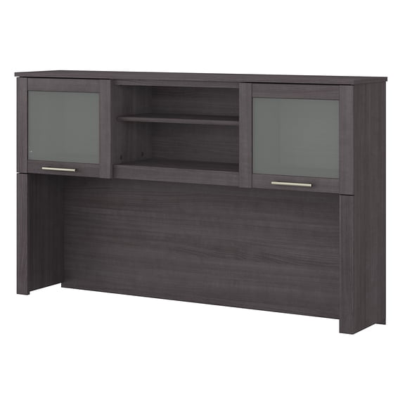 Bush Furniture Somerset 2-Door 60” Hutch with Storage, Storm Gray
