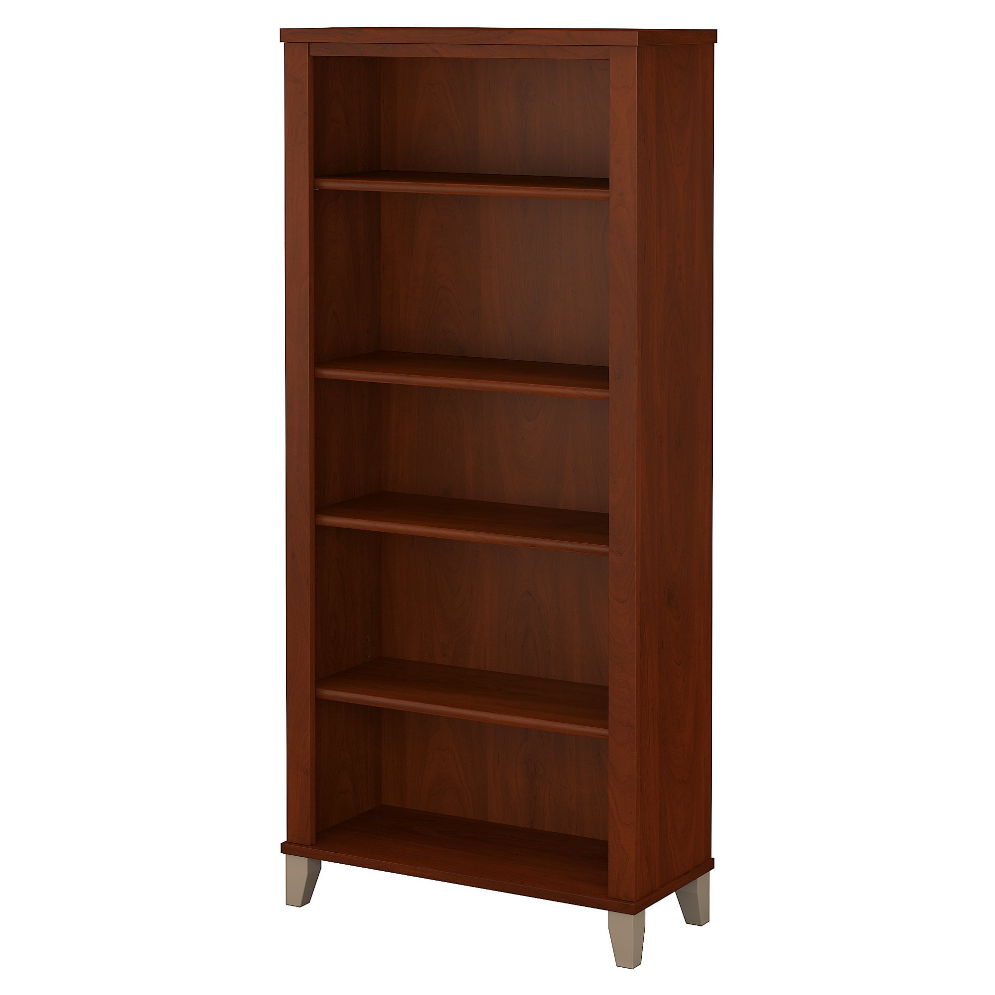 Somerset Adjustable 5-Shelf Hansen Cherry Wood Bookcase