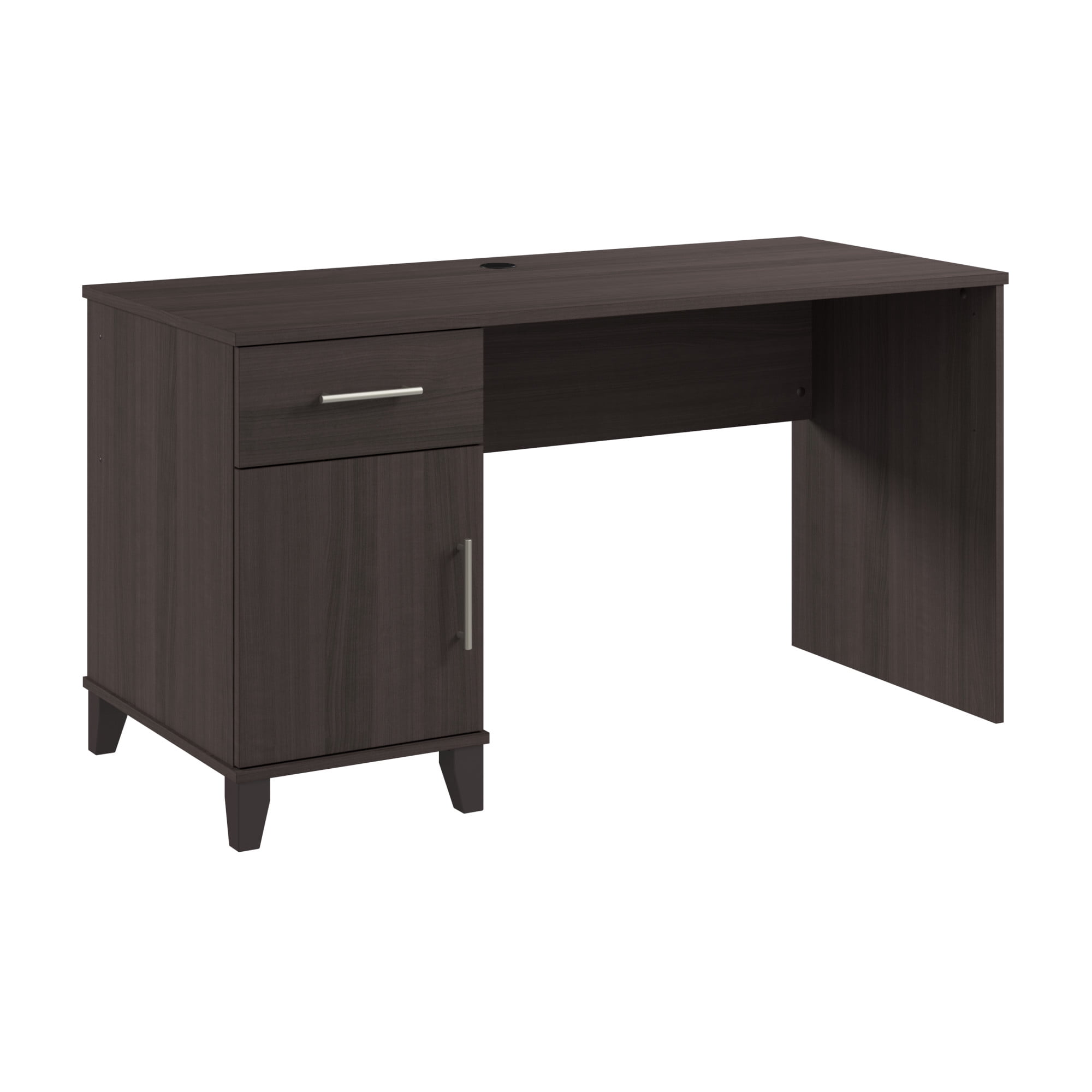 Storm Gray Wood Office Desk with Drawer and Filing Cabinet