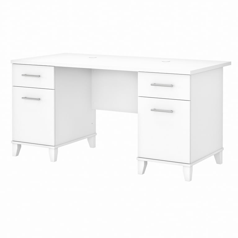 White double pedestal desk discount